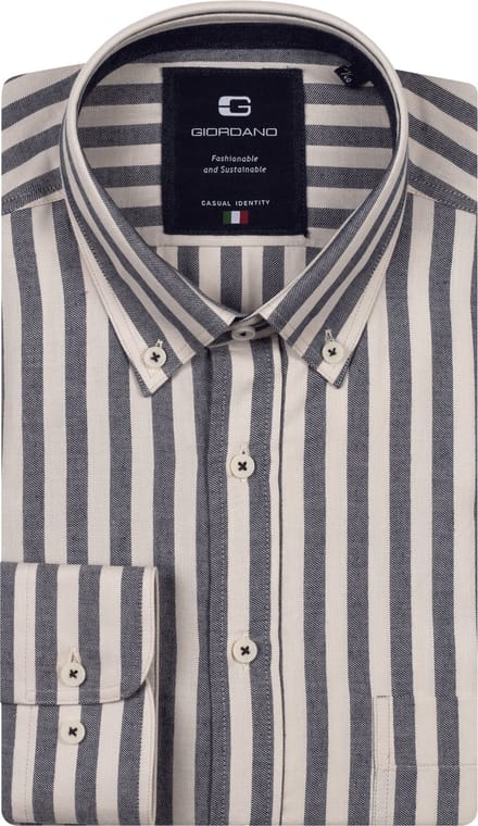 Giordano – Brando – Heren – Overhemd – Gestreept Overhemd – Navy – 527101-60