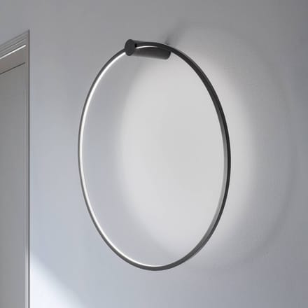 Milagro Lighting LED wandlamp Saturno, zwart, Ø 80 cm, metaal, 4.000 K