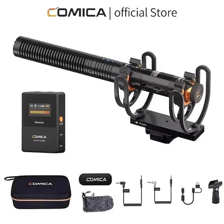 COMICA VM30 2.4G Super Cardioid Condenser Draadloze Microfoon Shotgun Mic Met Versterkingsregeling voor Camera, Smartphone, Computer For Camera Type-C
