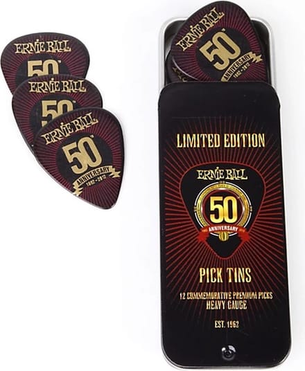 Ernie Ball opbergblikje met 12 Medium plectrums