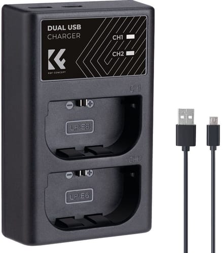 K&F Concept Dubbele batterijlader Canon LPE6NH