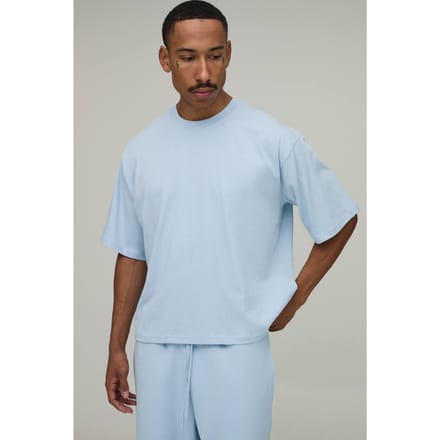 Essential Oversized Boxy Fit T- Shirt | Light Blue | Size 5XL