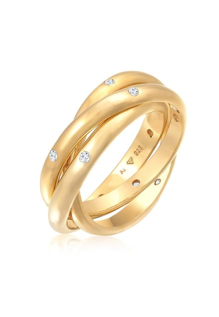 Elli PREMIUM - Ring - Dames Basis Trio Wikkel met Topaas Edelsteen in 925 Sterling Zilver - Dames