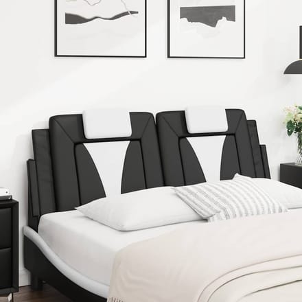 vidaXL - Hoofdbordkussen - "Viana" - 120 - cm - kunstleer - zwart - en - wit