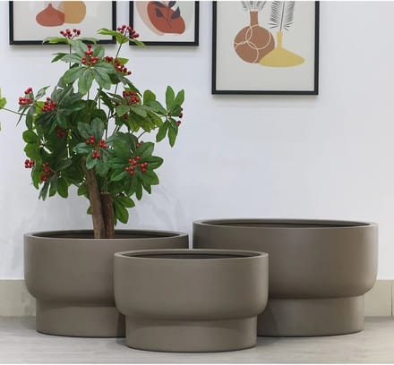Plantenbak Nyborg Medium | Taupe | Ø62xH36cm