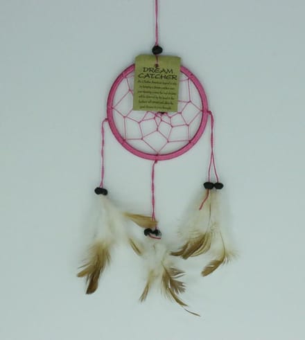 Dromenvanger / Dreamcatcher Ø9cm zonder kleintjes  - donkerroze