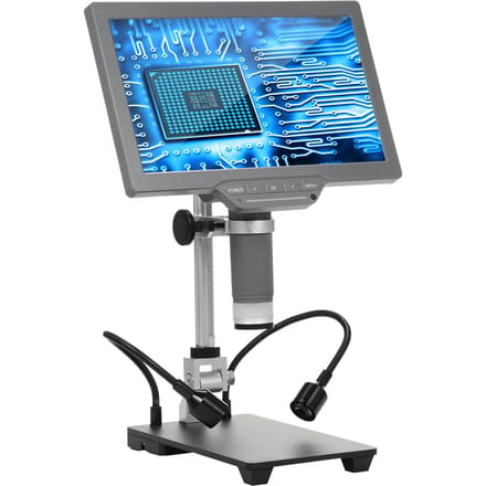 Digitale microscoop met 10,1   IPS-scherm TV Digitale microscoop voor elektronische reparatie Munt grijs