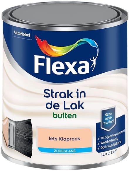 Flexa - Strak In De Lak Buitenlak Zijdeglans - Iets Klaproos - Mengverf - 1 L