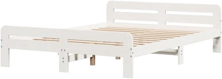 Bedframe Grenenhout - Houten Bed - Goede Nachtrust - Massief Hout - 160x200 cm - Wit