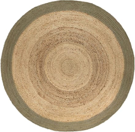 Rond vloerkleed Jute Naturel/Groen - Rond 240 Ø - (XL)