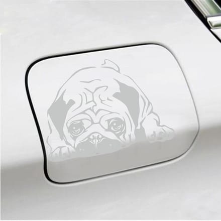 Bumpersticker - Hond - 11,6 X 16 - Licht Grijs