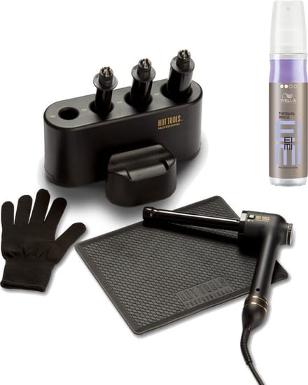 HOT TOOLS Curl Bar Set Black Gold + Wella EIMI Thermal Image Heat Protection Spray 150ml