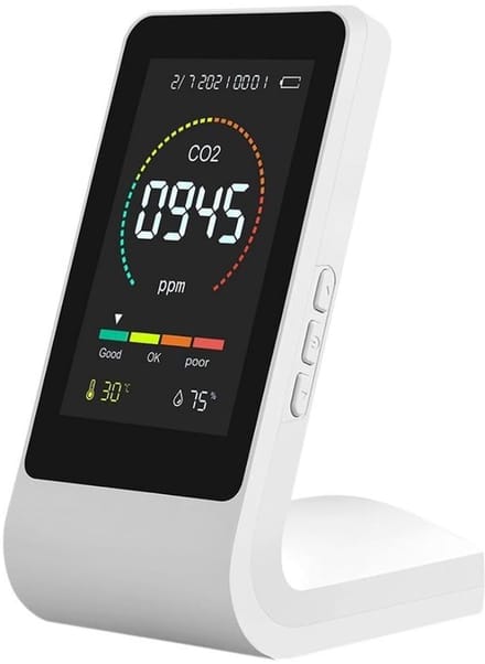 Luchtkwaliteitsmeter - CO2 meter Vochtigheidssensor - Binnenlucht Meten - 3 In 1 Functie - 14.3x6.8x9 cm