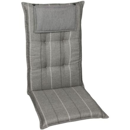 GO-DE TEXTIL Tuinkussen (Stoelkussens voor stoelen met een lange rugleuning, Grijs)