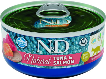 N&D Kat Natural Tonijn & Zalm - Natvoeding Kat - 1x 80 gr