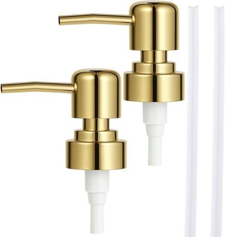 Dailygoods - 2 Pack Gouden Zeepdispenser Pompen - Herbruikbare Vervangingen