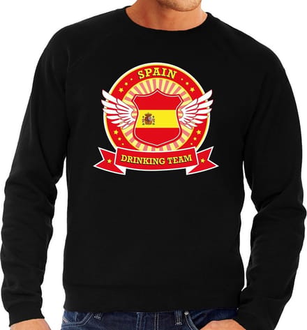 Zwart Spain drinking team sweater zwart heren - Spanje kleding S