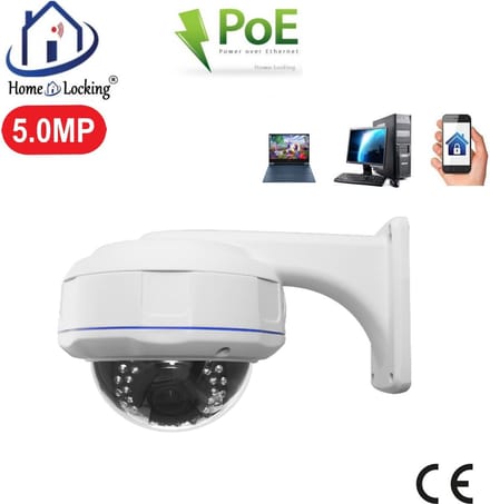 Home-Locking POE IP-camera dome met bewegingsdetectie 5.0MP. C-1251