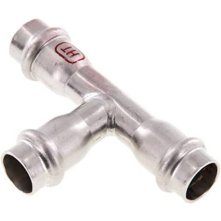 Tee Press Fitting - 15mm Persmof - RVS
