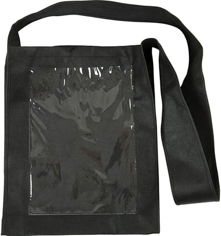 Tas met plastic voorkant, afm 40x34x8 cm, zwart, 1 stuk