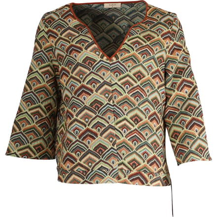 Ba&Sh V-hals top met driekwartmouwen en abstract design in veelkleurig katoen