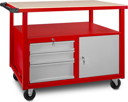 Mobiele werktafel 3 lades 1 kast MW Tools DEW12060L