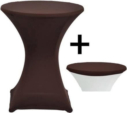 Cover Up Statafelrok Stretch - Ø80-85cm - Incl. Topcover - Donkerbruin