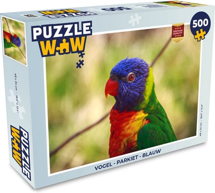 Puzzel Vogel - Parkiet - Blauw - Legpuzzel - Puzzel 500 stukjes