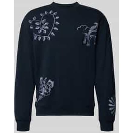 sweatshirt met stitchings model 'DELFTS BLAUW'