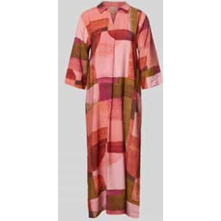 relaxed fit midi-jurk van viscosemix model 'Catania'