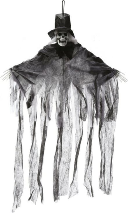 Fiestas Horror decoratie skelet spook bruidegom pop - hangend -70 cm - Halloween hangdecoratie