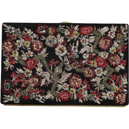 Multikleurige Bloemen Gouden Frame Clutch Avondtas