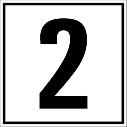 Cijfer sticker 0-9, per stuk Cijfer 2 150 x 150 mm
