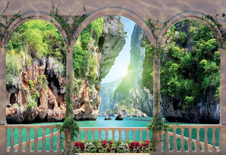 Fotobehang Beach Tropical | XL - 208cm x 146cm | 130g/m2 Vlies