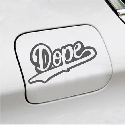 Bumpersticker - Dope - 10 X 18 - Antraciet