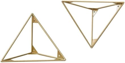 Wandplank Beugels - Planksteunen Statief - Opslag Creëren - Driehoek Ontwerp - 15 cm - Goud