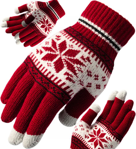 TouchSeries Winter - Touchscreen Handschoenen - Unisex - Rode Ster - One Size