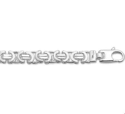 Zilveren Collier konings plat 6 1002071 50 cm