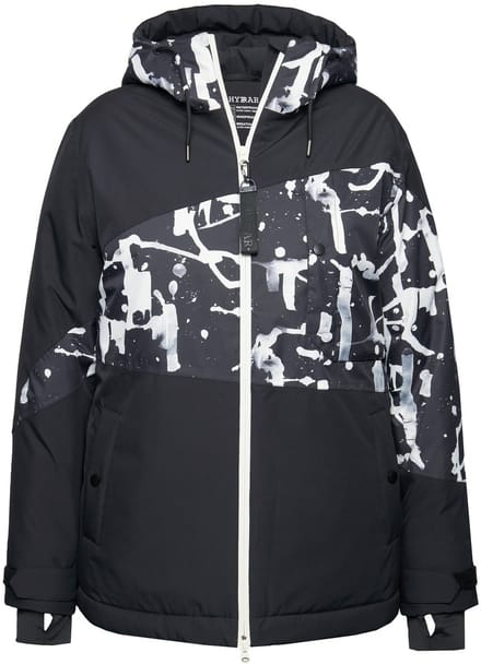 Ulla Popken - Dames - HYPRAR performance-jas waterdicht capuchon - Zwart - Maat 42+