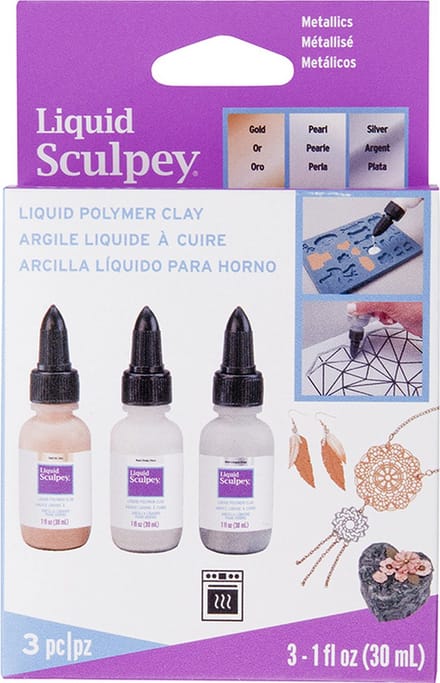 Set 3 flessen vloeibare klei metallics - 30 ml - Sculpey