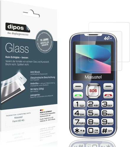 dipos – 2x Matte Pantserfolie geschikt voor Masstel Fami 60 4G | 9H Screenprotector