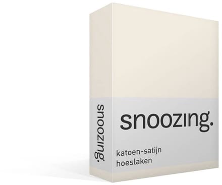 Snoozing - Katoen-satijn - Hoeslaken - Eenpersoons - 80x200 cm - Ivoor
