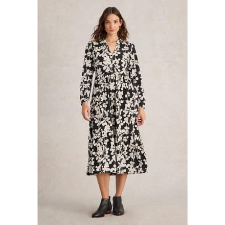 White Stuff Aimee Jersey Dress Black Multi Taglia: 8 | Abiti in T-Shirt Outlet | Donna | Nero