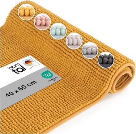 Gecertificeerde Antislip Badmat - Zachte en Wasbare Douchemats - 40 x 60 cm - Geel