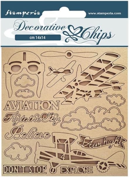 Stamperia - Decorative Chips - Sir Vagabond Aviator - Aviaton (SCB130)