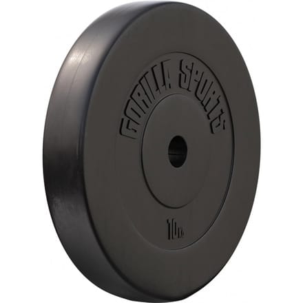 Gorilla Sports Halterschijf - Gewichtsschijf - Kunststof - 30 mm - 10 kg