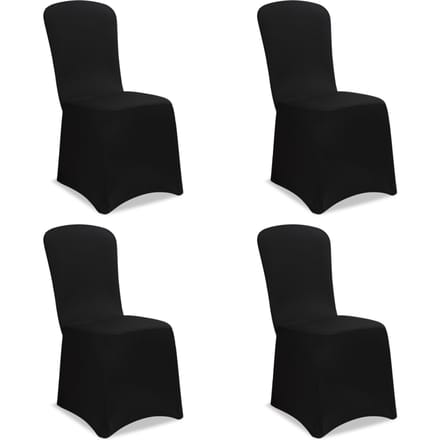 Stoelhoes Set van 4 - Stretch Kreukvrij - Zwart