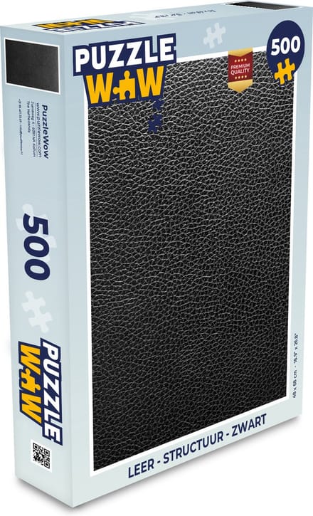 Puzzel Leer - Structuur - Zwart - Legpuzzel - Puzzel 500 stukjes