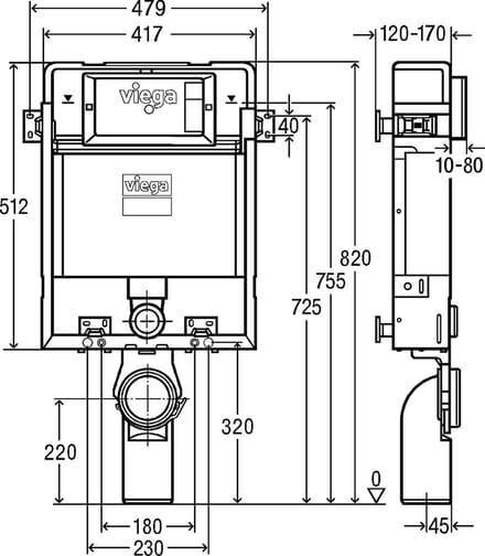 Viega Prevista Pure Wc-Blok 820 (8516)