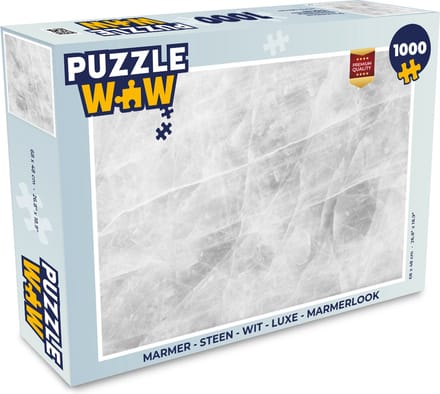 Puzzel Marmer - Steen - Wit - Luxe - Marmerlook - Legpuzzel - Puzzel 1000 stukjes volwassenen